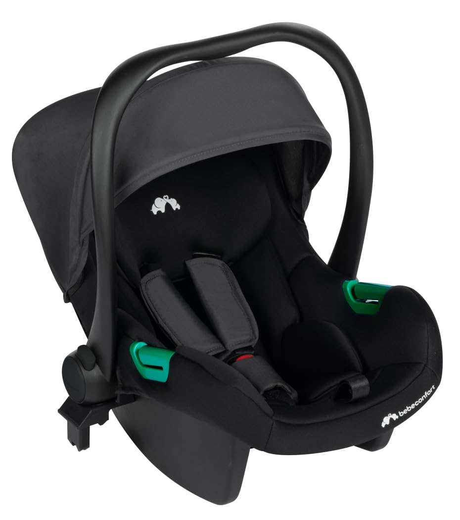 Bebeconfort Haze Trio, 3 in 1 Passeggino per bambini 0-4 anni, max 22 kg, Passeggino Leggero e Compatto, Seduta Convertibile in Navicella, Seggiolino Auto i-Size, Coprigambe e parapioggia, Tinted Grey