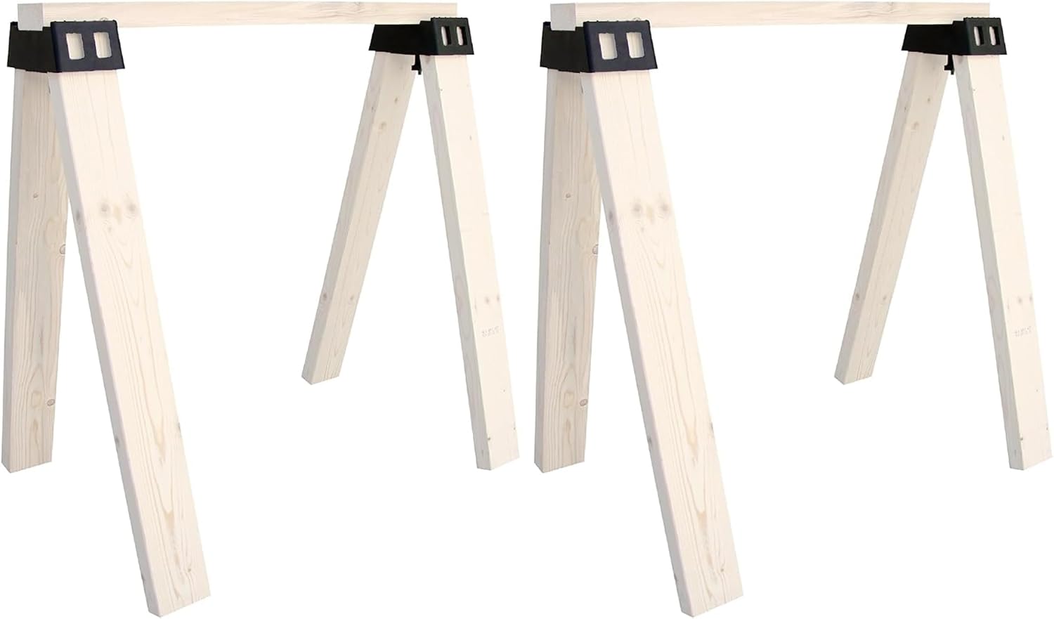 POWERTEC 71026V Plastic Sawhorse Brackets for Use with 2x4 Lumber | Kit Builds one Saw Horse, Set of 2, Black (Pack of 2)
