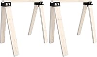Vista 1 de POWERTEC 71026V Soportes de Caballete de Plástico para Uso con Madera de 2x4 El Kit Construye un Caballete, Juego de 2, Negro (Paquete de 2)
