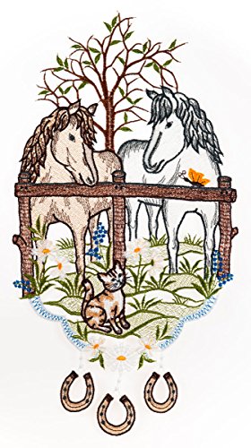 'Orlo Plauener Immagini per finestre Paddock 21 x 38 cm decorazione per finestra decorazione per finestra immagini Fatto mano decorazione finestra