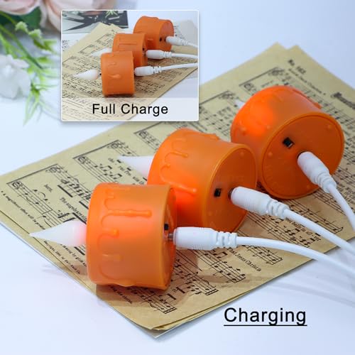 Bougies sans flamme orange à mèche 3D douce et rechargeables FREEPOWER