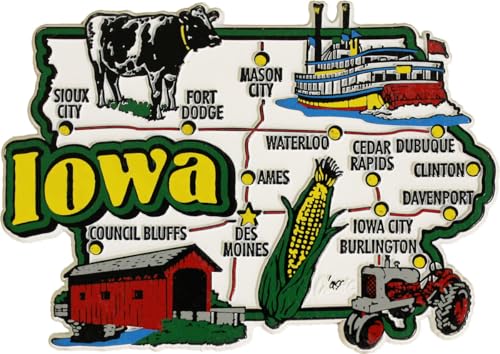 Imán de Refrigerador Contorno Iowa 3x4 pulgadas