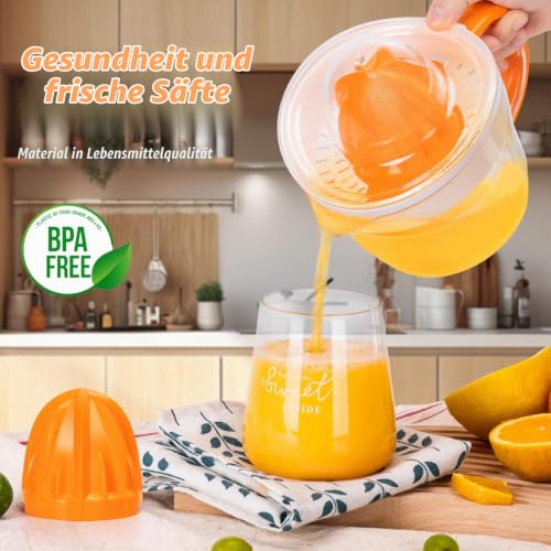 Aigostar Zitronenpresse Elektrisch 700ml, 2 Abnehmbaren Kegeln, 40W – Ansicht 6