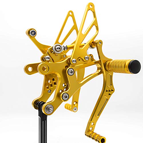 Fxcnc Cnc 04-06 R1 Billet Motorcycle Rearset Foot Pegs Rear Set Footrests Fully Adjustable Foot Boards Compatible With Yzf R1 2004 2005 2006 #TOP5