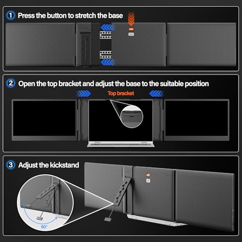 Setclod Upgraded Laptop Screen Extender Monitor Portable, 14.1 1080P FHD IPS Screen, Monit - image 3