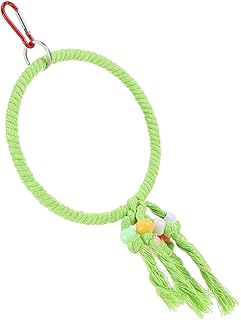 Mipcase Anel De Balanço Do Papagaio Brinquedos Para Pássaros Decoração De Pássaros Periquito Brinquedo Engraçado Papagaio Gaiola Para Periquito Suporte De Jogo De Pássaros Pequeno Suporte