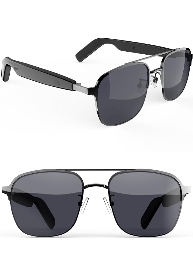 Smart Glasses Audio Glasses with Bluetooth Speaker Reading Glasses with Voice Control and Open Ear