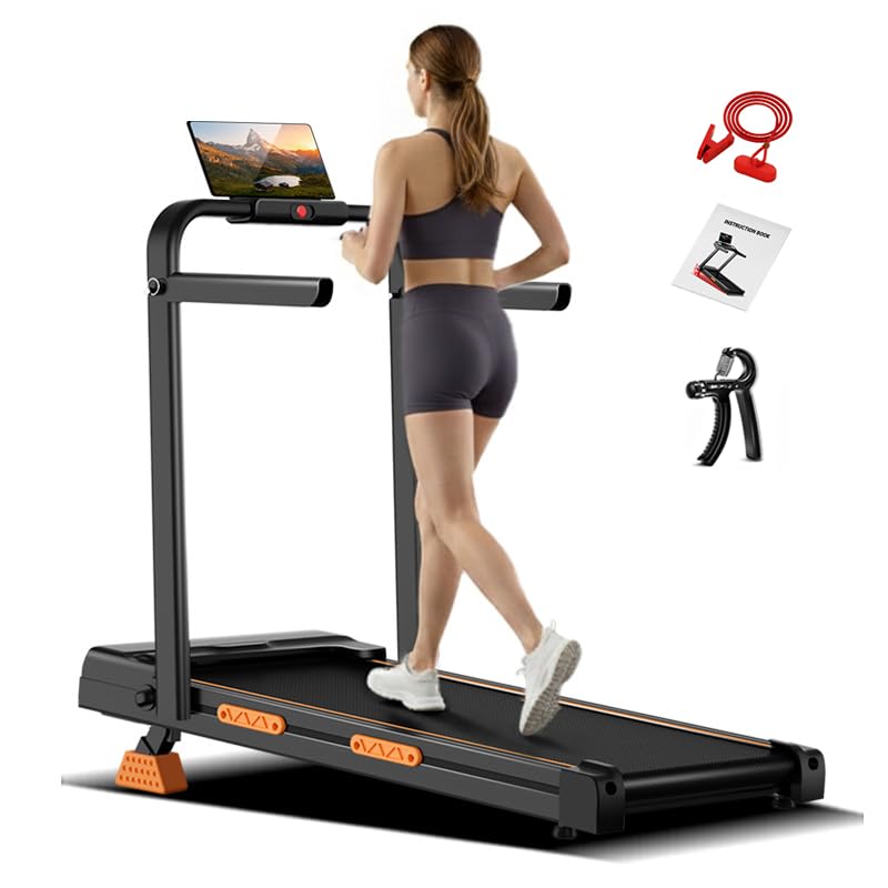 Image of 3 in 1 Treadmill with Handlebar - 2.5 HP Quiet Folding Treadmill for Home, Office, Under Desk, Portable Treadmill with 15% Incline, 300lbs Capacity
