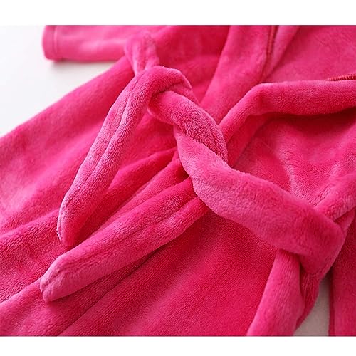 Image of Girls Fleece Hooded Robes, Warm Printed Bath Robe for Kids Soft Fuzzy Bathrobe for Gifts