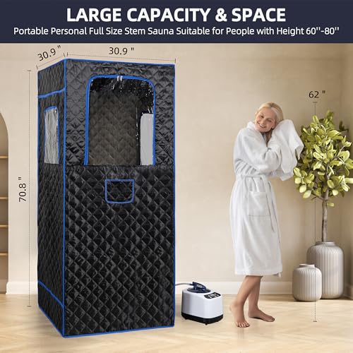 BOCHPOWER Portable Sauna Box, 3.0L Steamer, Remote Control, Folding Chair, 9 Levels (Full Size) - Thumbnail 3