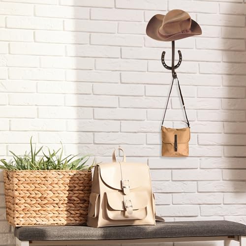 Suporte de metal para chapéu em ferradura com gancho – Organizador de parede para chapéus, casacos e