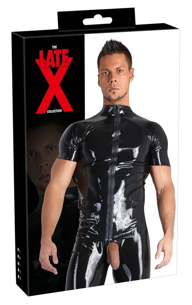 LateX Tee Shirt en Latex avec Zip Taille L