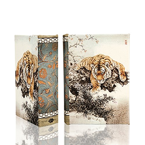 Polishart Tiger And Cherry Blossoms Secret Storage Book Box Stash Box Faux Leather Over Wood #TOP1