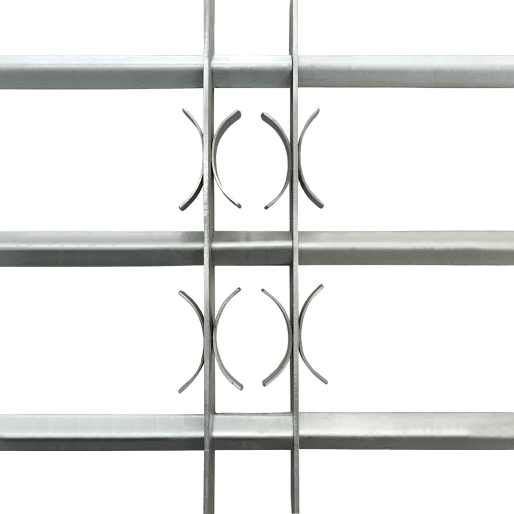 Rejilla de Seguridad para Ventana, Rejilla de Acero Galvanizado con 2 Barras Transversales, para Instalación Horizontal en Ventana, Accesorios de Montaje Incluidos (43-75,5 cm 3 travesaños