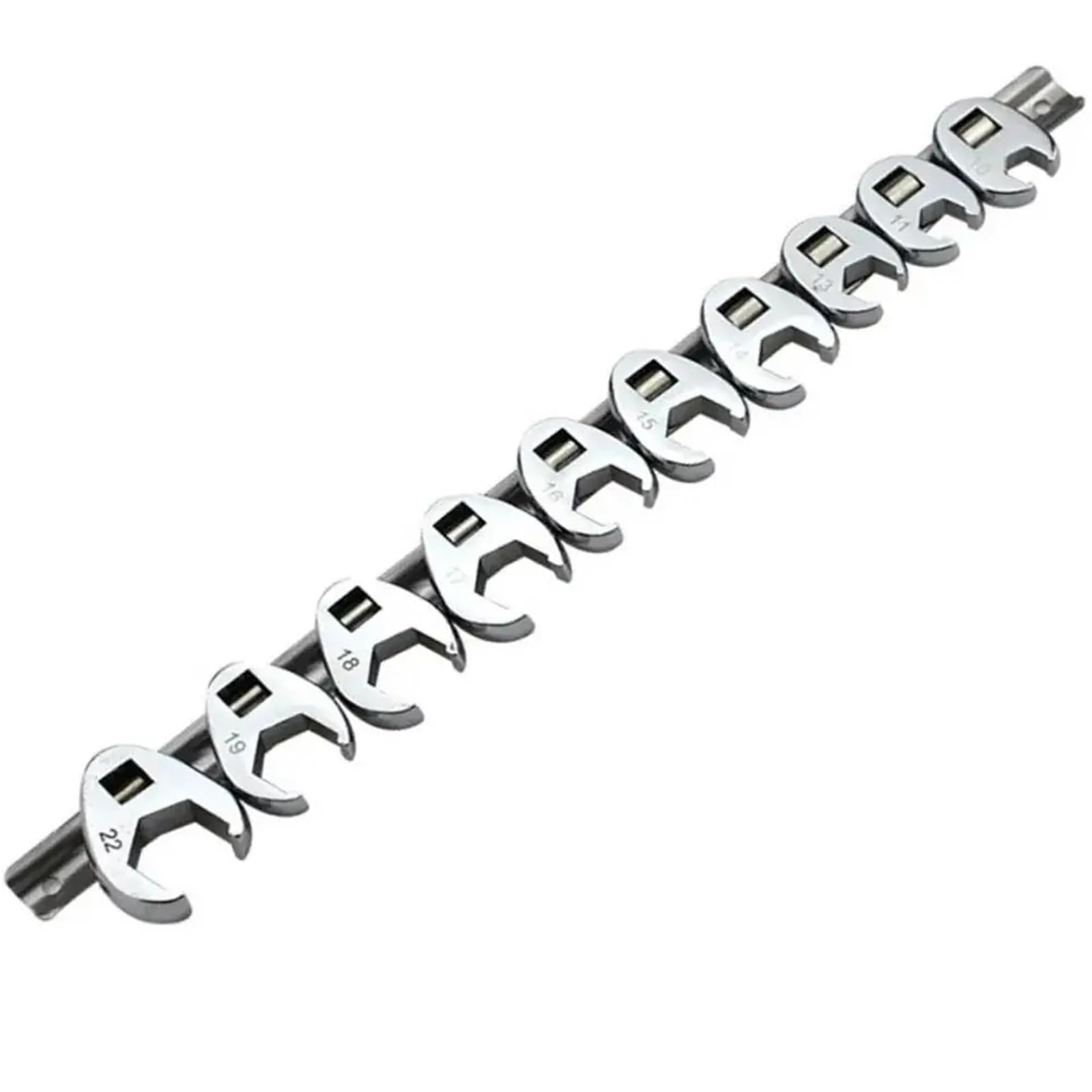 Xuczhai One Color 10Pcs/Set 10-22Mm Crowfoot Wrenches Metric Foot 3/8Inch Drive Open End Spanner Carbon Steel Horn Wrench Head