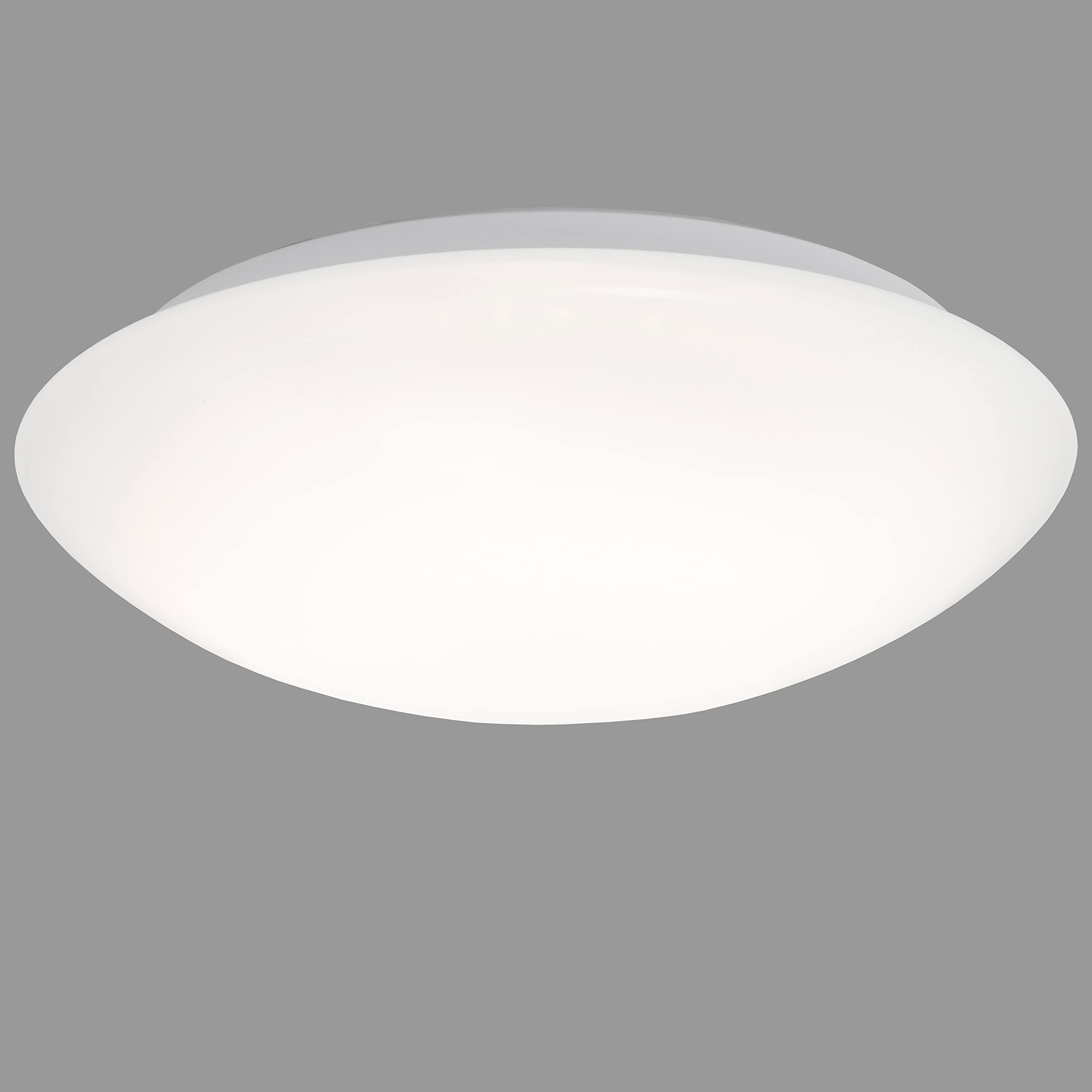 Briloner Leuchten Plafonnier LED avec détecteur de mouvement et capteur de lumière du jour en plastique Blanc 20 W Ø 40,2 cm