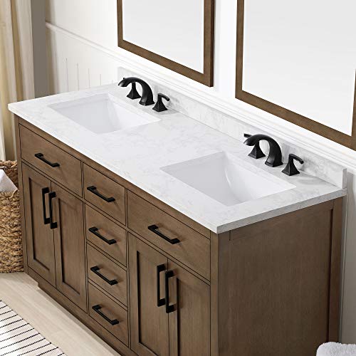 Ove Decors Maya Plus 60 In. Double Sink Bathroom Vanity In Almond Latte Finish, 60 Inches #TOP4