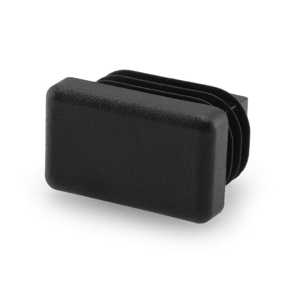 GLEITGUT 4 tappi a lamelle rettangolari per tubi quadrati, colore nero (20 x 15)