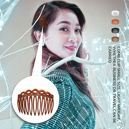 Blmhtwo 16 Pieces Hair Accessories For Women Plastic Veil Comb Vintage Side Hair Combs Decorative Hair Combs Bridal Hair Comb French Twist Combs Hair Side Combs For Girls Hairstyle (4 Colors,11 Teeth) #TOP4
