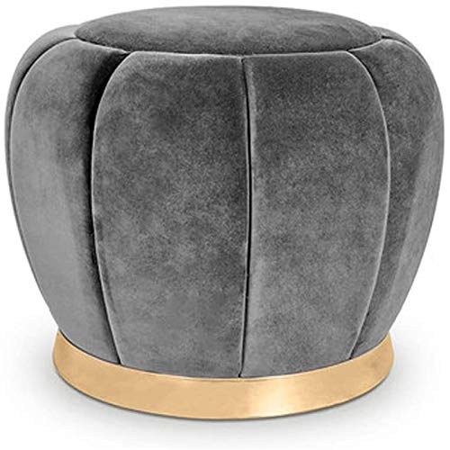 Taburete tapizado para sala de estar, otomano redondo con almacenamiento, moderno taburete copetudo para dormitorio y entrada