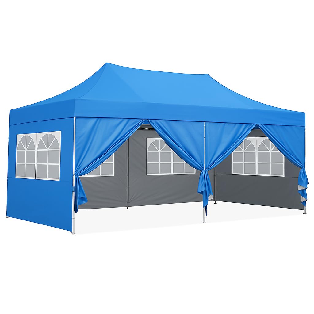 Premium Heavy Duty Pop Up Gazebo Tent Canopy - 920D Oxford Fabric, UV Protection, Waterproof, 3 European Covers, 2 Curtains, 50KG 2 Mins Installation-image-31