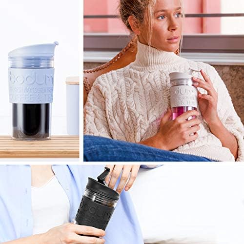 BODUM Plastikowy kubek podróżny 11103-01S, czarny, 0,35 litra