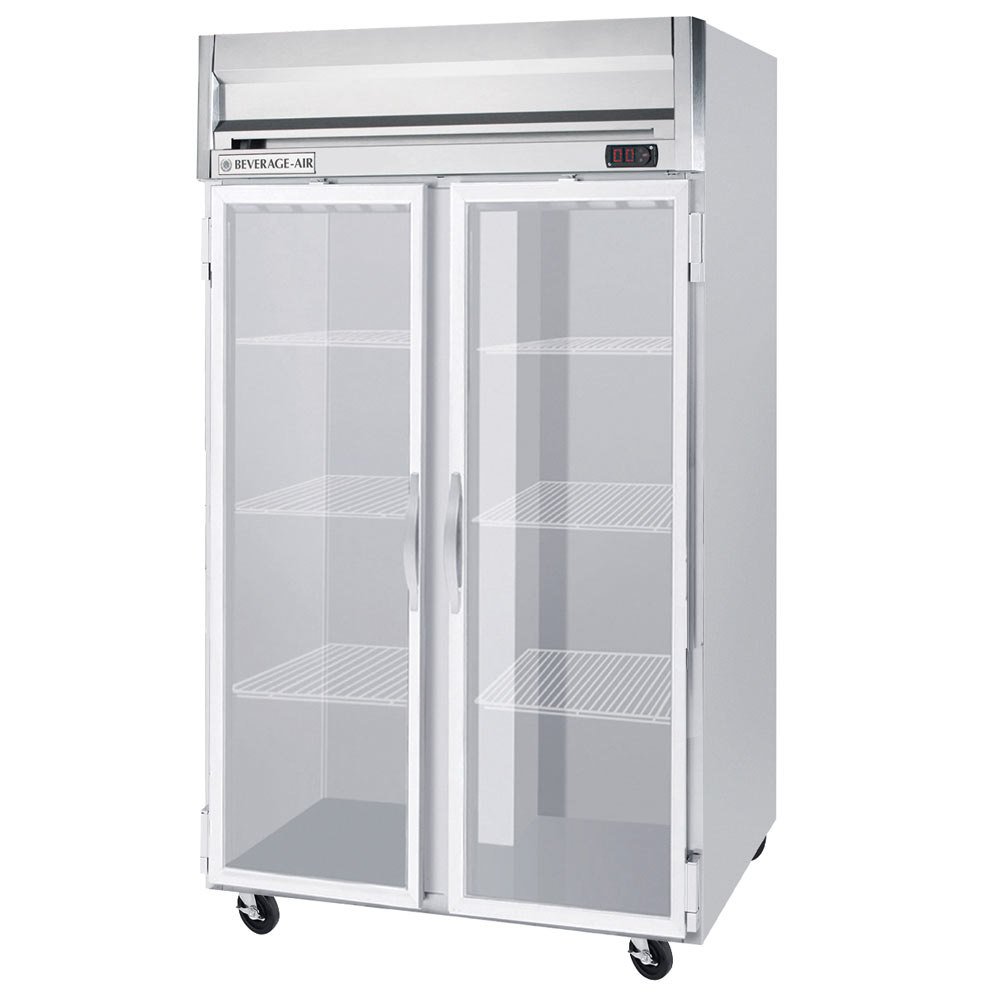 Beverage-Air HF2-1G 52" Horizon Series Two Section Glass Door Reach-In Freezer 49 cu.ft. capacity Stainless Steel Front Gray Painted Sides Aluminum by Beverage Air – Model HF21G