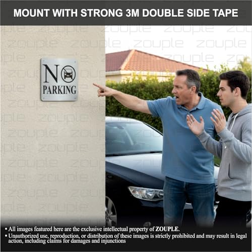 Image of No parking Sign, 8x8 Inch, Triple mount, Durable Steel