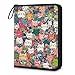 Kuquteed Floral Cats Trading Card Binder 4 Pocket 400 Cards Holder Collector Album with 50 Removable Sleeves Toys Gifts for Boys Girls Colorful Meow Flowers Game Sports Cards