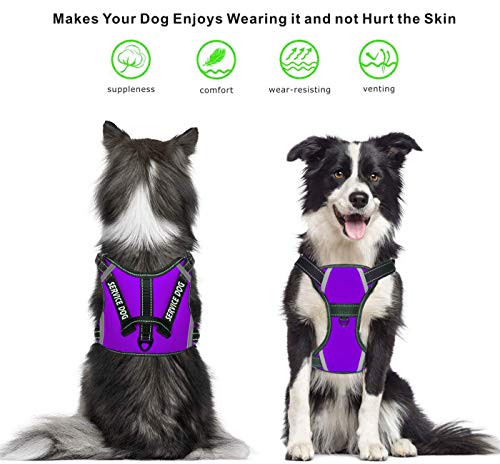 Lmobxevl Service Dog Harness,No-Pull Dog Harness With Handle Adjustable Reflective Pet Dog In Training Vest Harness,Easy Control For Small Medium Large Breed Outdoor Walking Hiking #TOP1
