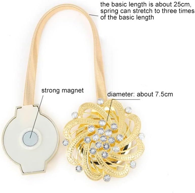 FMURY Magnetic Flower Blind Tie Clip Curtain Holder for Home Office Living Room Bedroom Curtain Holder for Curtains(Black)