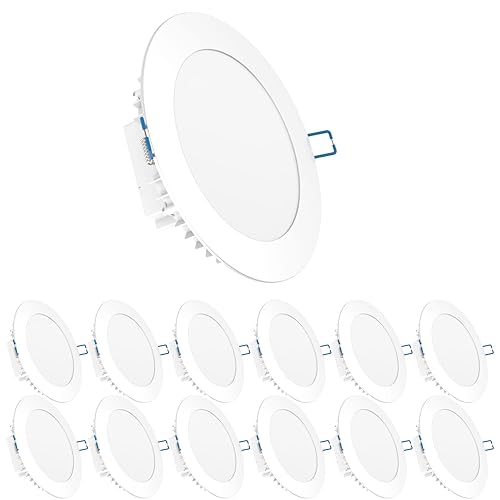 Miniatura 1 de Sunco Lighting - Paquete de 12 luces LED empotrables de 15 cm, de techo, delgadas, con caja de conexiones integrada, 5000 K luz diurna, 14 W  100 W,