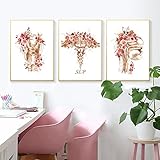 GLASA Slp BüRo Wanddekoration Leinwand Malerei Sprache Pathologe LogopäDie Drucke Kehlkopf StimmbäNder Poster 50x70cmx3 (20x28 X3) Rahmenlos