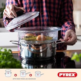 Pyrex® - Cesto a Vapore + Coperchio - Cucina a Vapore per Una Cucina Sana e gustosa! Prodotto in Francia