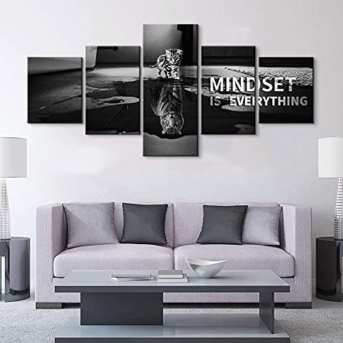 5 Piece Mindset is Everything Wall Art Inspirational Wall Art