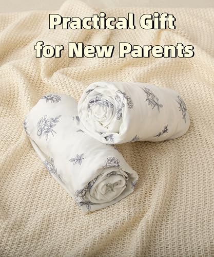 Image of SDY Jersey Crib Sheets for Baby Boys and Girls,52 inchx28 inchx8, 2 Pack,Neutral Flower Standard Oval /Retangle Fitted Crib Sheets for Toddler,Super Soft Breathable