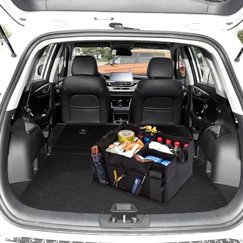 BDHYYM Organizador de Maletero Coche, Caja Plegable, Organizador Maletero Coche organizador de coche para Almacenamiento Plegable Impermeable, Accesorios coche Interior, Cinchas Ajustables - imagen 3
