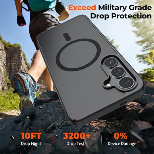 Image of AIBEX Back Cover for Samsung Galaxy S25 Fe| Slim Case with Wireless Charging Support | Anti-Scratch, Shockproof, Anti-Fingerprint & Lightweight Military-Grade Protective Cover - Black