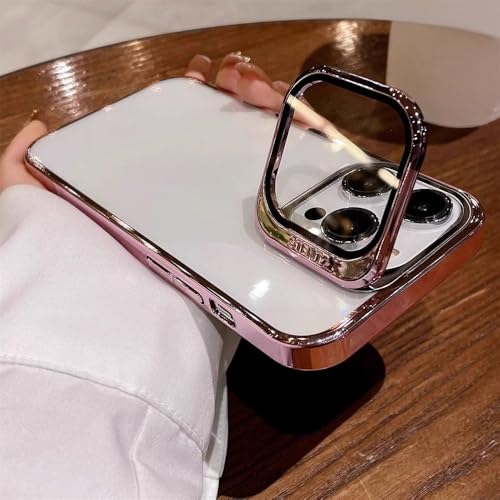 ���b�L�����t���J���������Y�ی�X�^���h�d�b�P�[�X iPhone 15 12 13 14 16 Pro Max �n�[�h�ϏՌ��J�o�[ �s���N iPhone 13�p