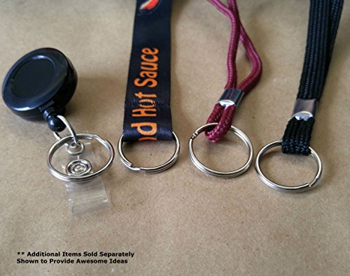 Image of Bulk 100 Pack - 1 inch Key Rings - Heat Treated Heavy Duty & Durable Premium Split Ring Keychains by Specialist ID