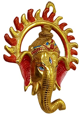 Purpledip Metal Wall Hanging Surya Ganesha: Ganapathi Vinayaka Plaque, Multicolor (12190A), 20L x 15W cm - Image 2