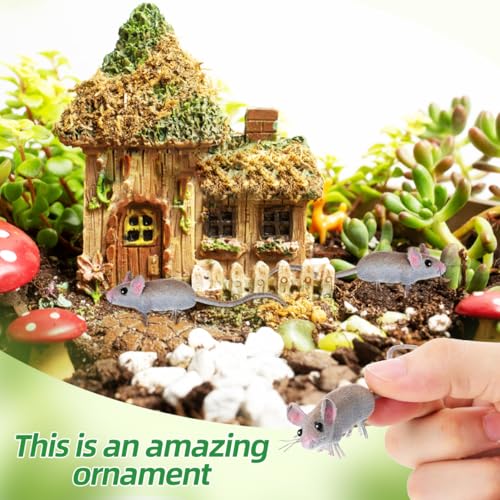 Toddmomy Miniature Mouse Figurines 5 Pcs Realistic Faux Mice Simulation Decor for Indoor Outdoor Garden Home Office Prank Props by Toddmomy - Image 6