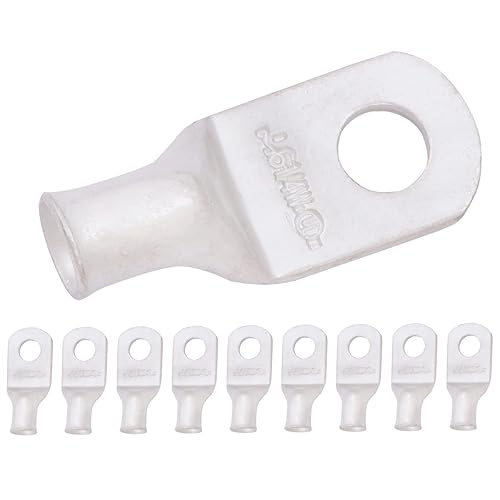 Miniatura 257 de SELTERM - Terminal en anillo de grado marino UL 2/0 AWG 3/8 pulgadas (25 uds) para batería, terminal tubular de cable eléctrico, conector calibre