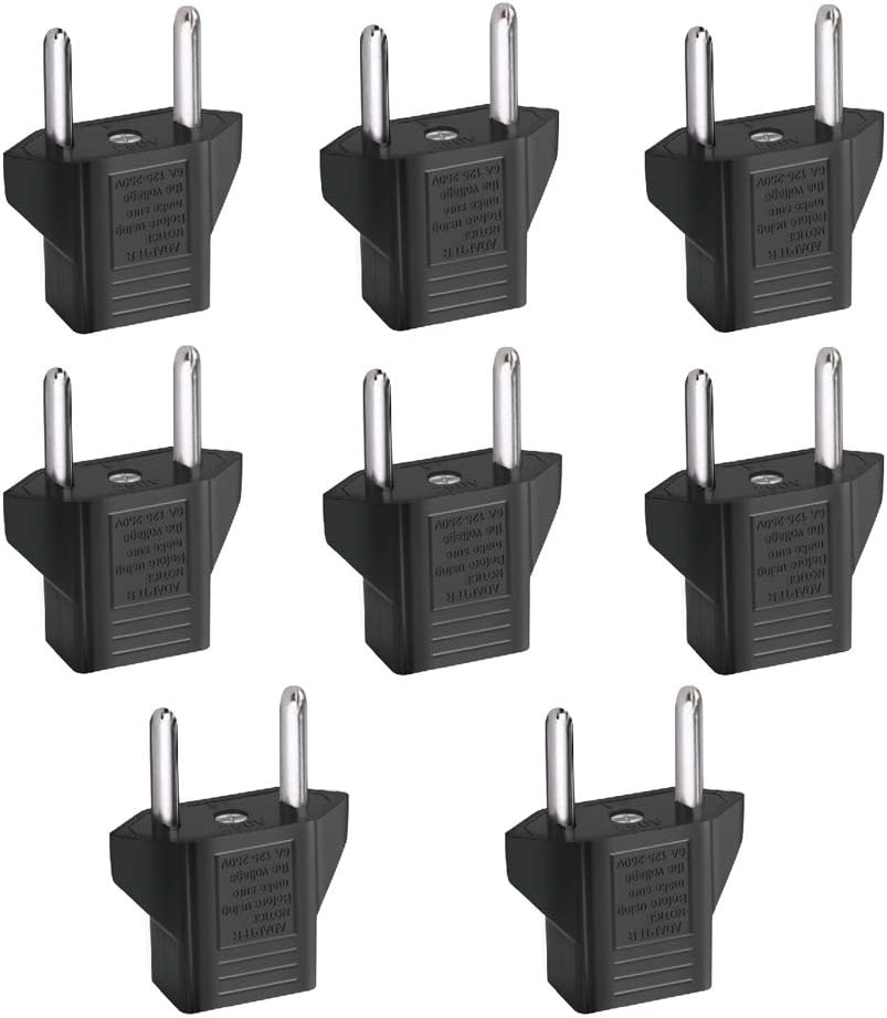 8 PCS American USA to European Outlet Plug Adapter