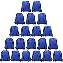 Vorspack 100 Pcs Drawstring Bags Bulk - Lightweight Drawstring Backpack, Cinch Bag for Party Sport Gym Trip Gift - Blue