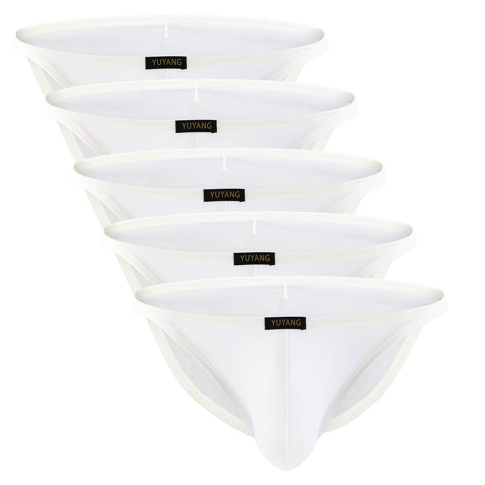 BilltopMen's Sexy Transparent Briefs Low Rise See Through Underwear 5 Pack