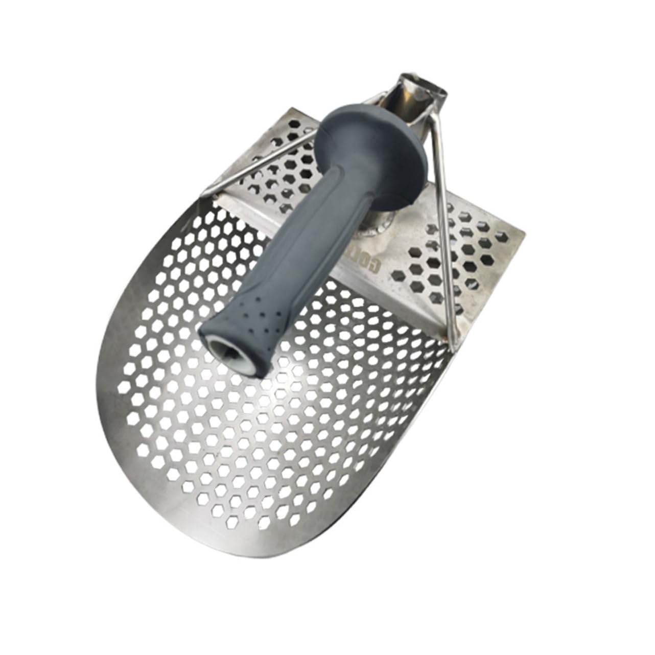 Sosoport Metal Filter Stainless Steel Digging Shovel Hexagonal Hole Scoop Beach Sifting Tool Gold for Underwater Treasure Hunting Random Color