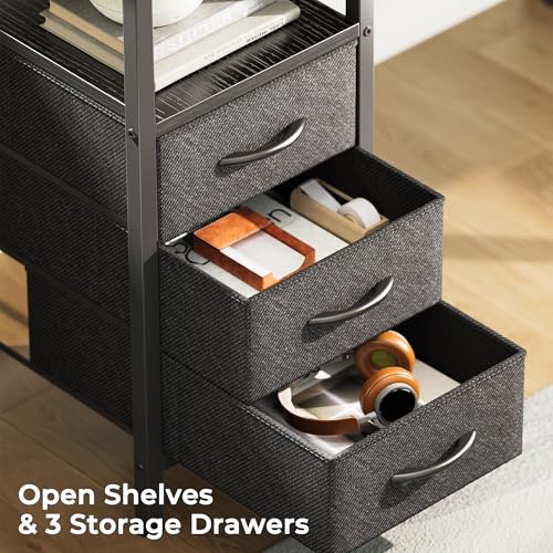 image for Huuger L Shaped Desk with Power Outlets, Computer Desk with 3 Drawers,