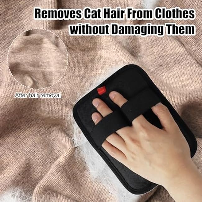 Static Removal Gloves for Pet Hair,Reusable Double-Sided Grooming Gloves,Cleans All Surfaces Easily,Suitable for Sofas,Clothes,Car Detailing,Carpets,Beds,Bedding,Furniture (Black)-ZRUABlPZ