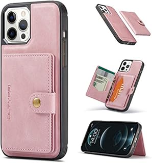 QLTYPRI Case for iPhone 12 iPhone 12 Pro, Premium PU Leather Wallet Case with Magnetic Removable Card Holder Wallet Kickstand Phone Cover for iPhone 12 iPhone 12 Pro (6.1 Inch) - Black